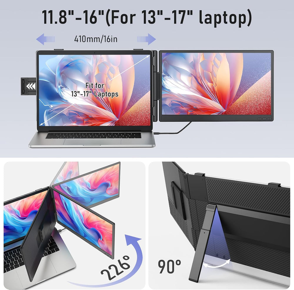 Macsecor Laptop Screen Extender, 14'' FHD 1080P Ultra-Slim Dual Porta...