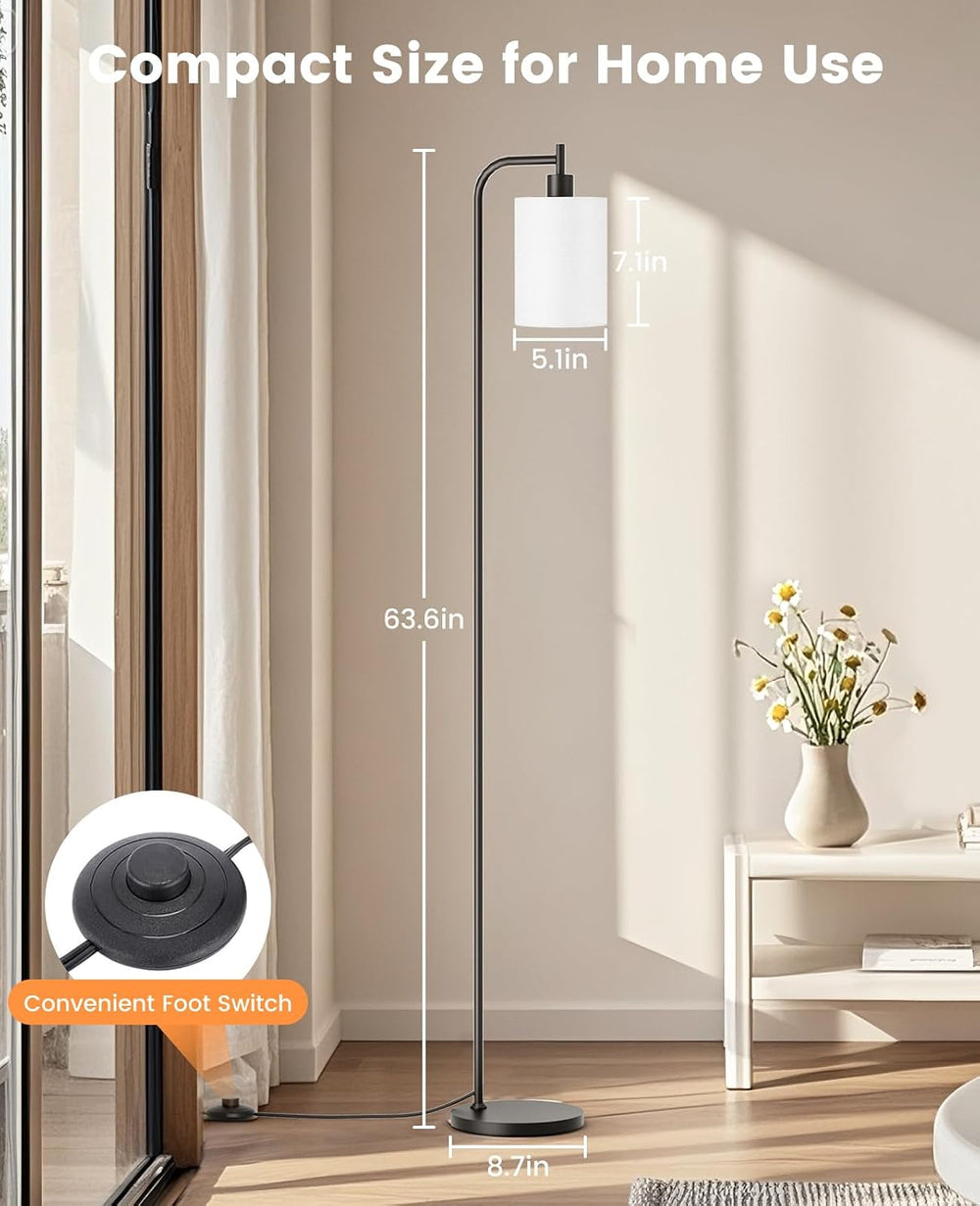 SIBRILLE 2-Pack Floor Lamps with Linen Shade for Living Room Bedroom Corner