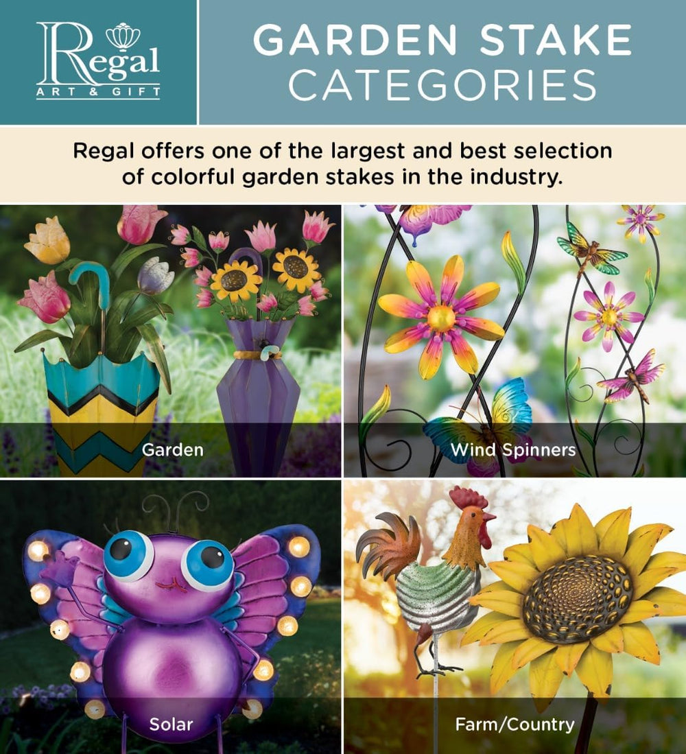 Regal Art & Gift Metal Stake/Wall Decor, Dual-Function Indoor Outdoor