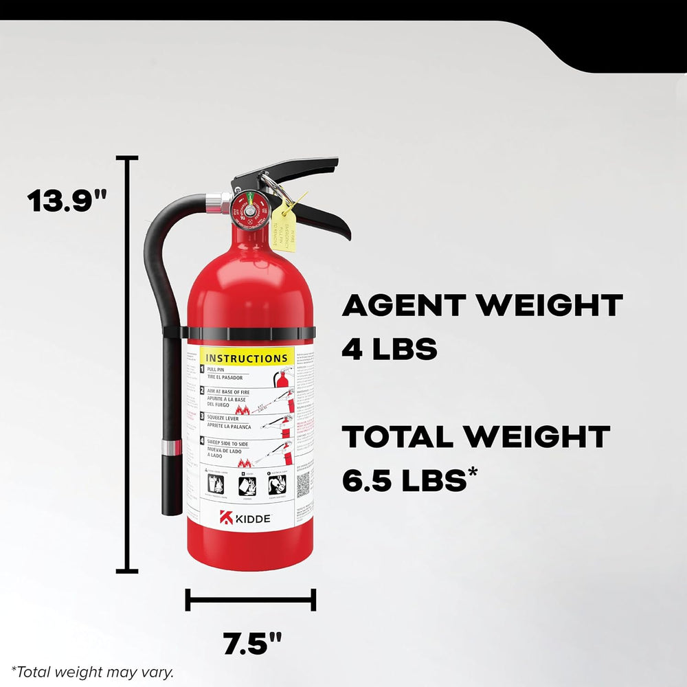 Kidde Pro 210 Commercial Fire Extinguisher, 2-A:10-B:C, PRO-4MP-1, 2 Pack