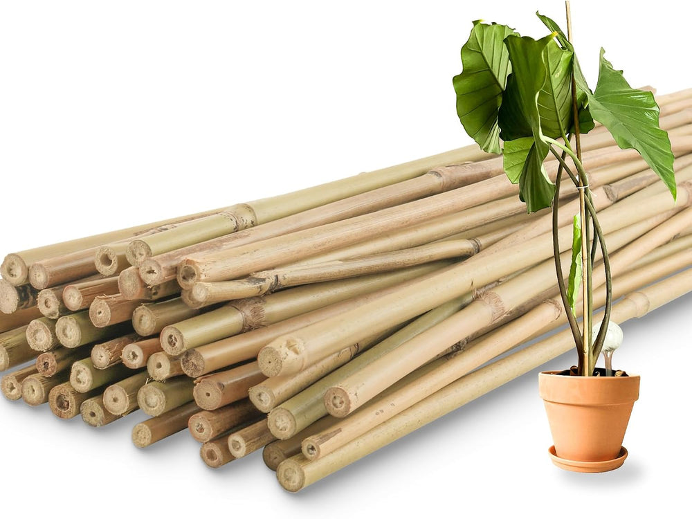 50Pcs / 3ft Bamboo Plant Stakes for Indoor Outdoor Plants, Garden Plant Suppo...