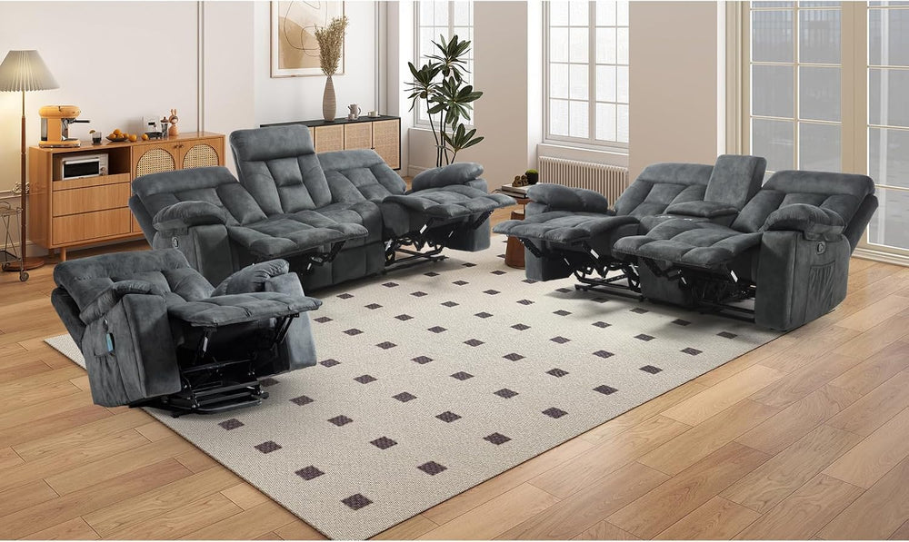 EBELLO 2 Pieces Recliner Sofa Couch Furniture Set, Overstuffed Reclining Love...