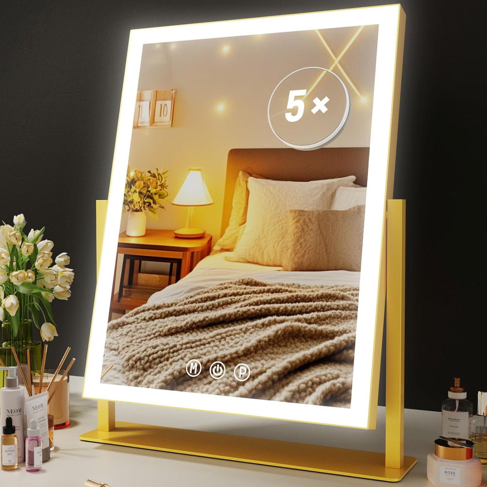 Gvnkvn Makeup Vanity Mirror with Lights 17.2" Large LED Lighted Mirror, ...