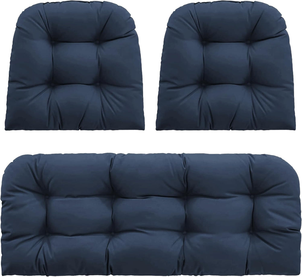 Outdoor Wicker Chair Cushions Set of 3, Waterproof Wicker Cushion for Patio F...