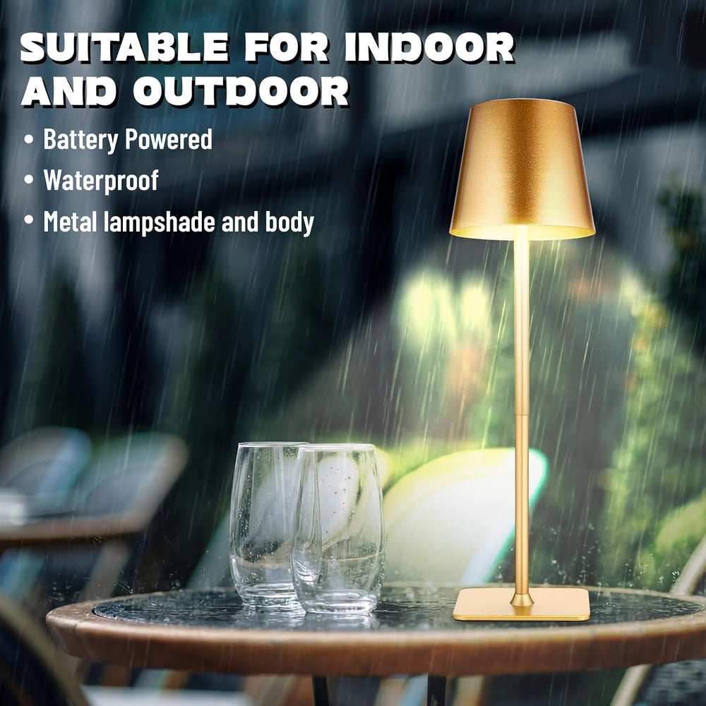 Retisee 12 Pack Cordless Table Lamp Portable Rechargeable Lamps, Gold