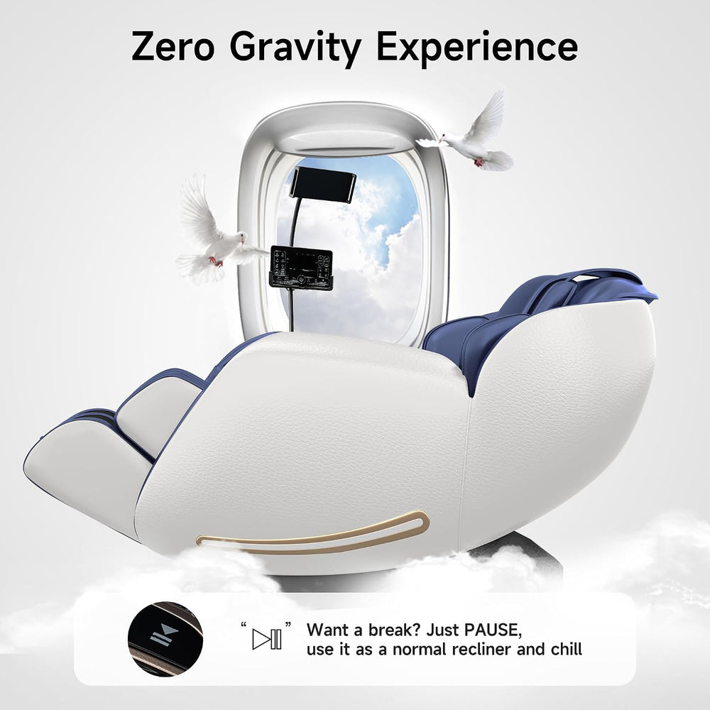 Real Relax Massage Chair Full Body with Unique Phone Controller, Blue