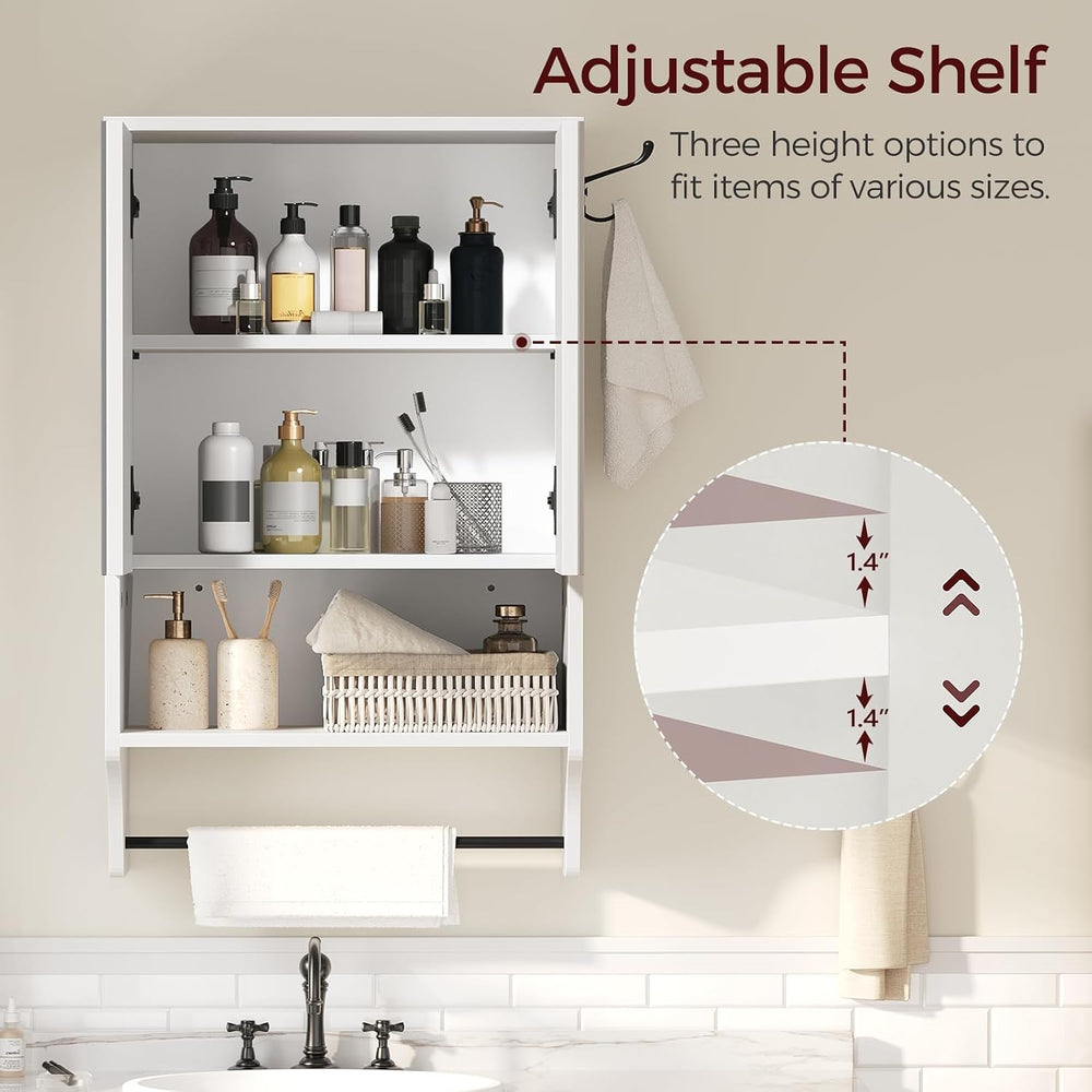 MAHANCRIS Bathroom Wall Cabinet with Mirror, Medicine Cabinet with 2 Door and...