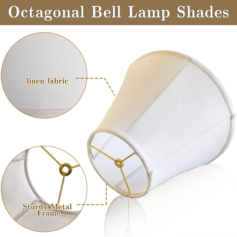 Bell Lamp Shades Set of 2, 6.7" x 13" x 9.5" Replacement Lamps...