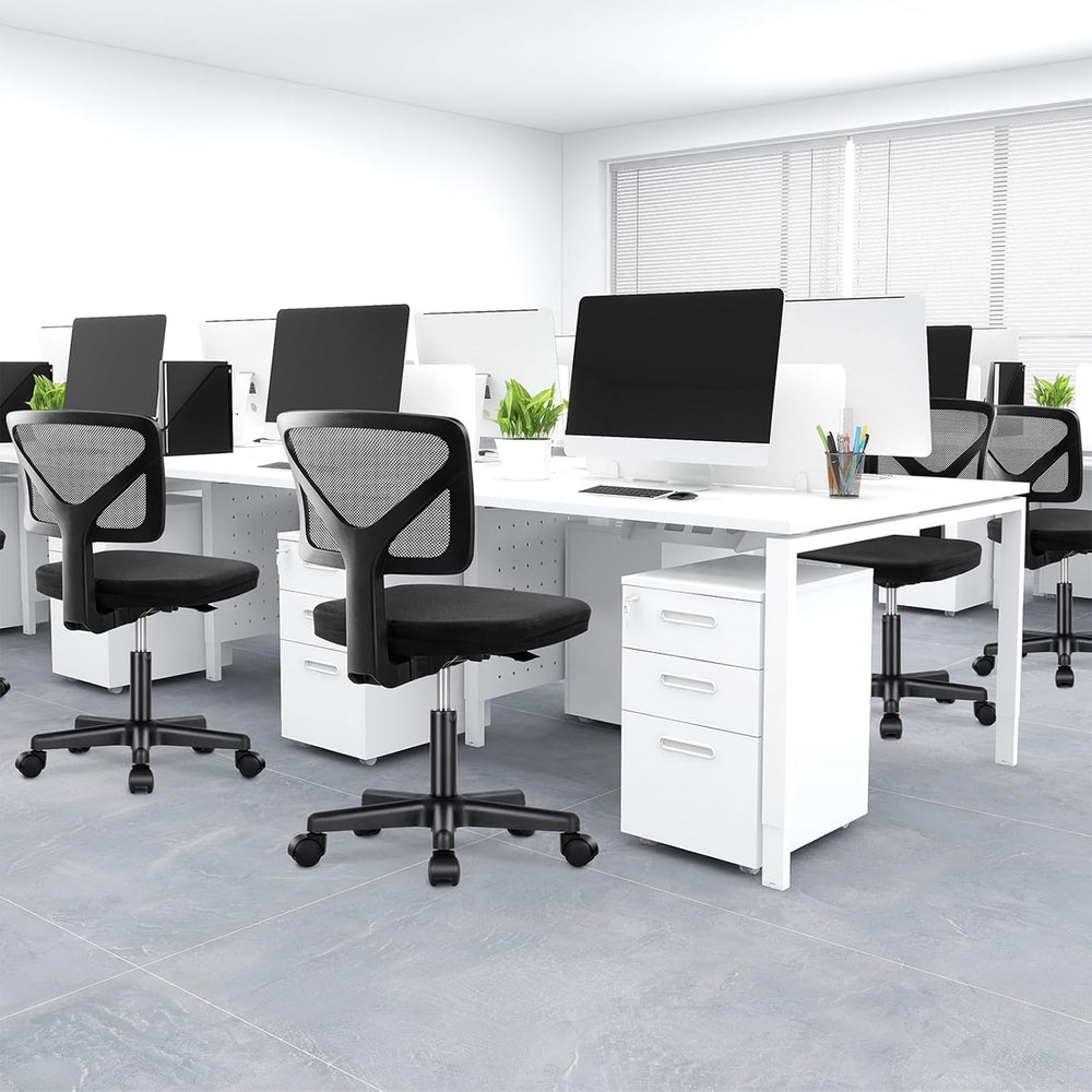 DUMOS Armless Small Desk Chairs, Ergonomic Home Office Mesh Chairs