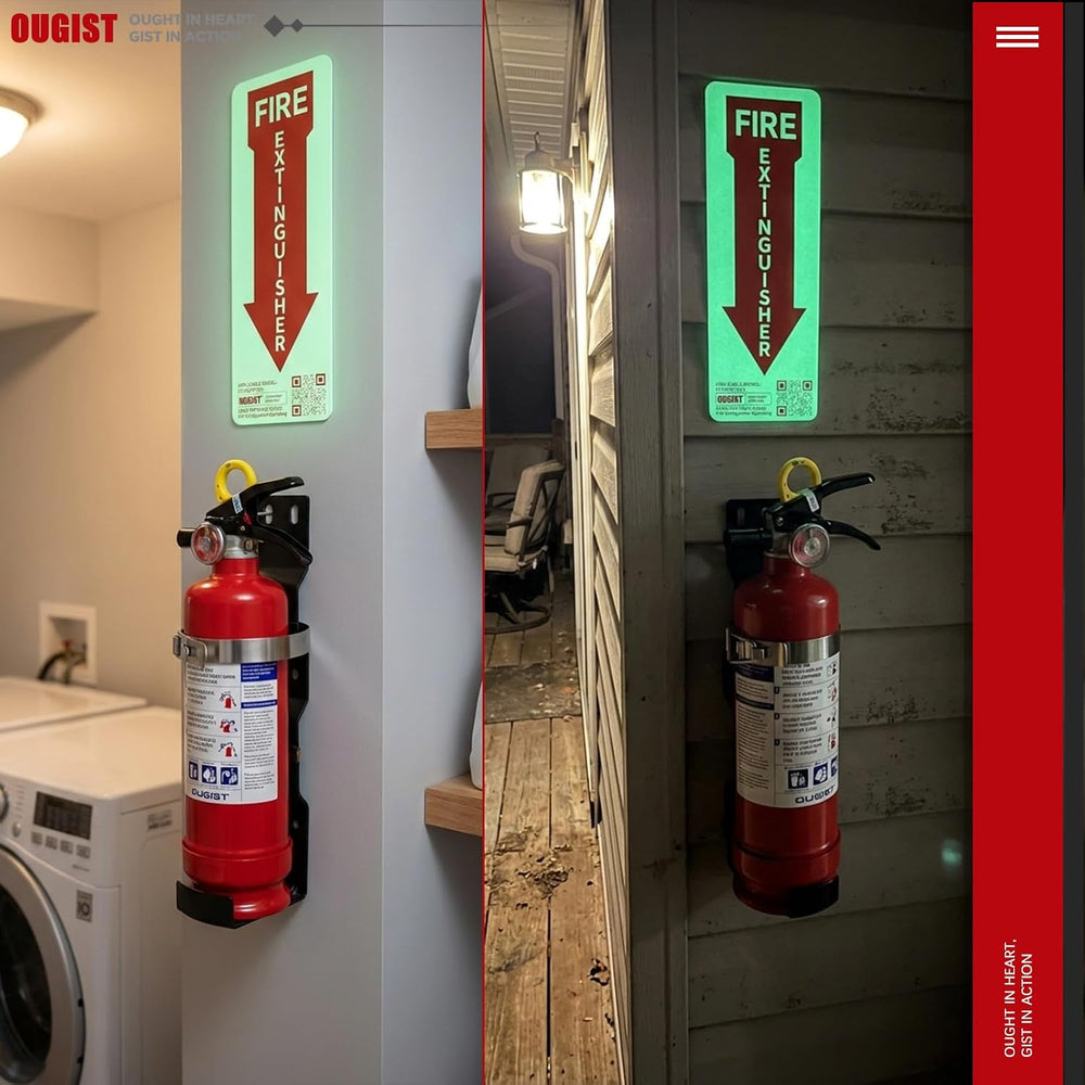 Ougist ABC Dry Chemical Fire Extinguisher with Wall Mount, 2.5 lb Agent