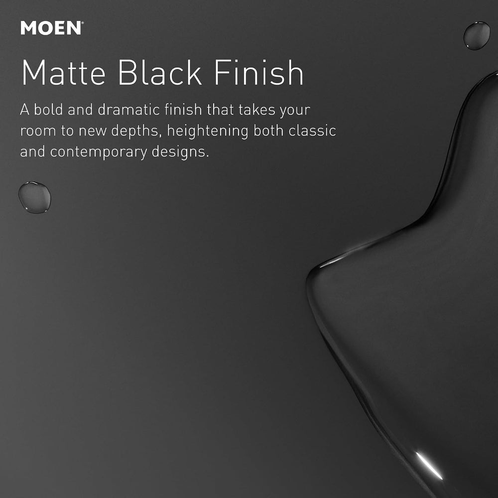 Moen Genta LX Matte Black Modern Wall Mount Bathroom Hand Towel Ring, BH3885BL