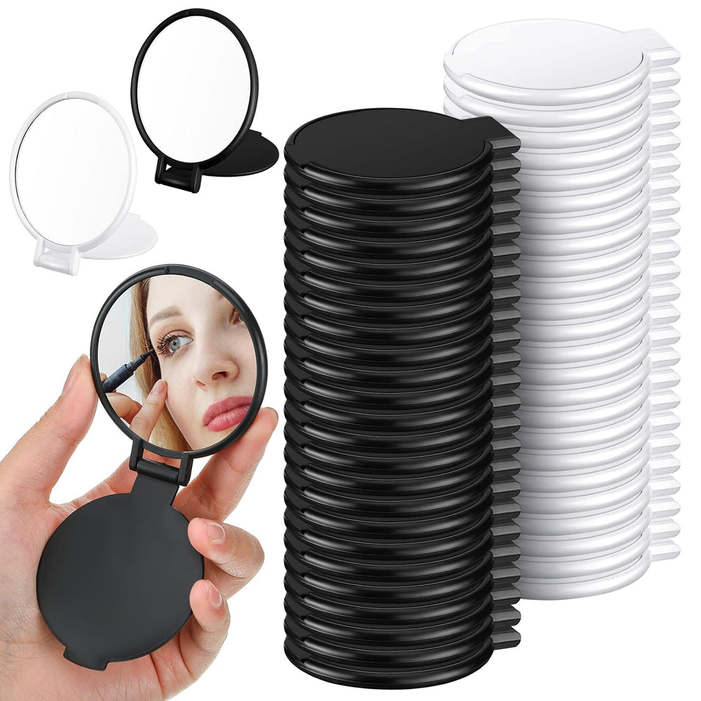 Tatuo 150 Pcs Compact Pocket Mirrors Bulk, Round Makeup, Black and White