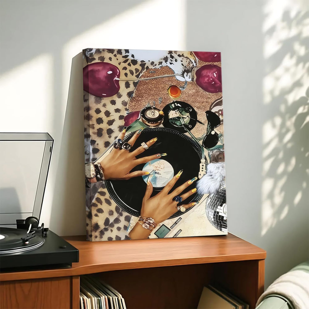 Trendy Leopard Wall Art Set of 3 Cheetah Canvas Aesthetic Wall Decor Funky Bl...
