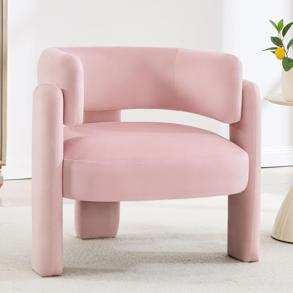 Accent Chair for Living Room, Modern Velvet Barrel Chair, Upholstered Living ...