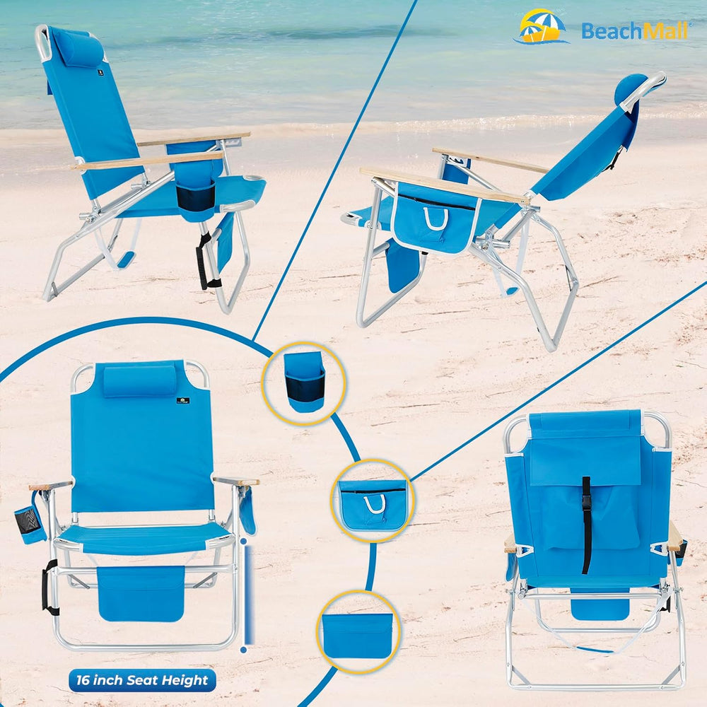 Big Jumbo XL Heavy Duty Beach Chair for Big & Tall Adults, 16" High,...