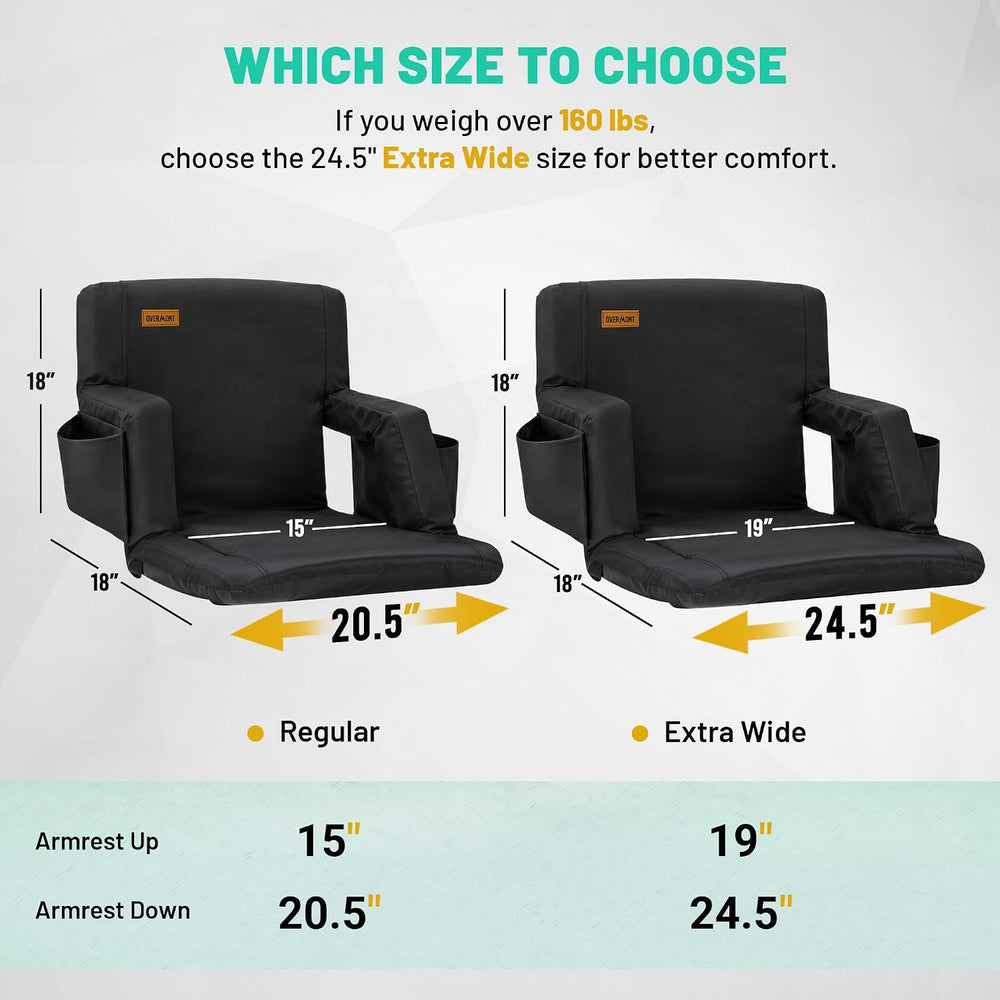 Overmont Stadium Seats with Back Support, Padded Bleacher Seat Cushion