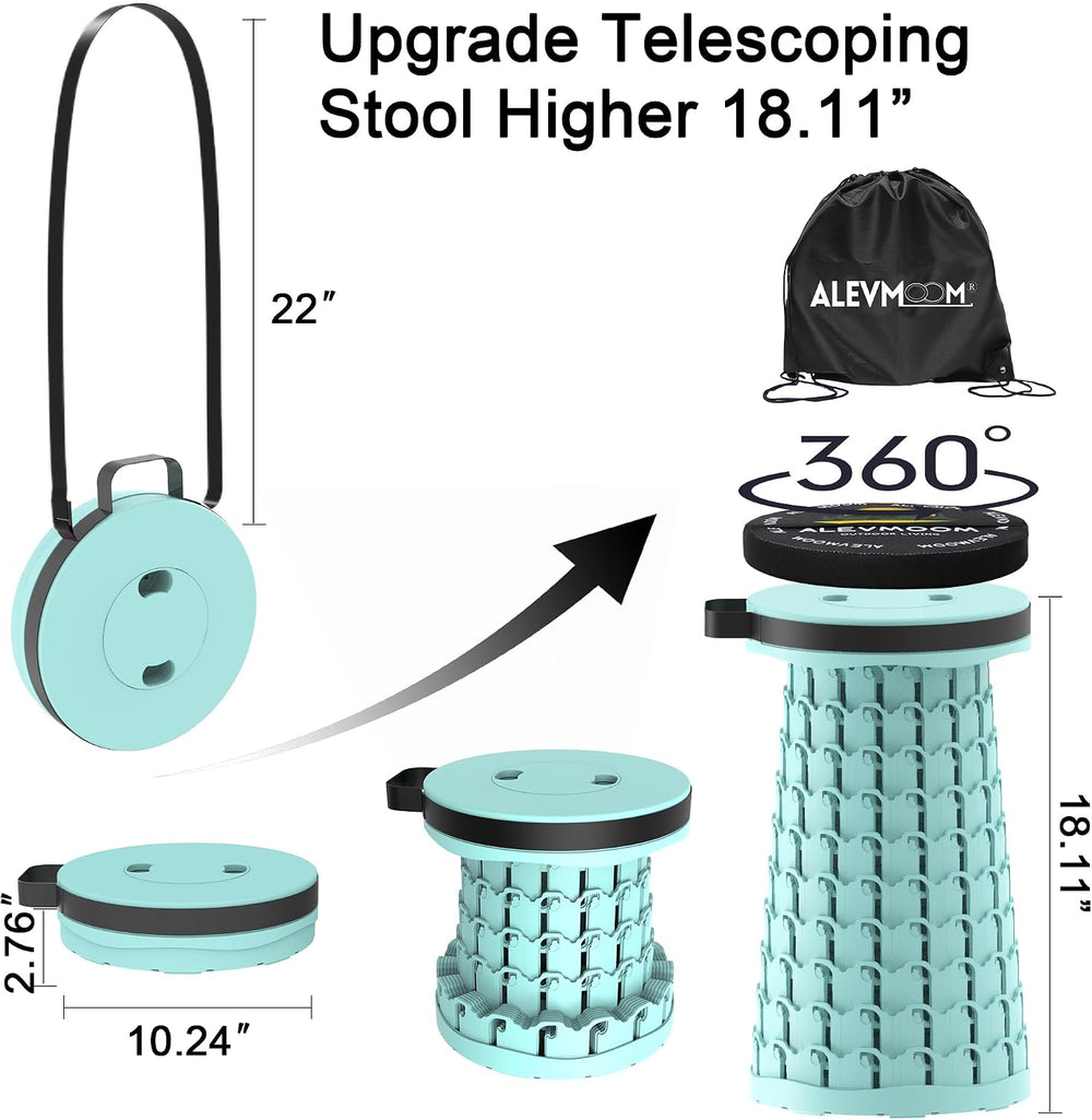 ALEVMOOM Upgraded Collapsible Stool with Cushion & Bag, 18" H Portab...