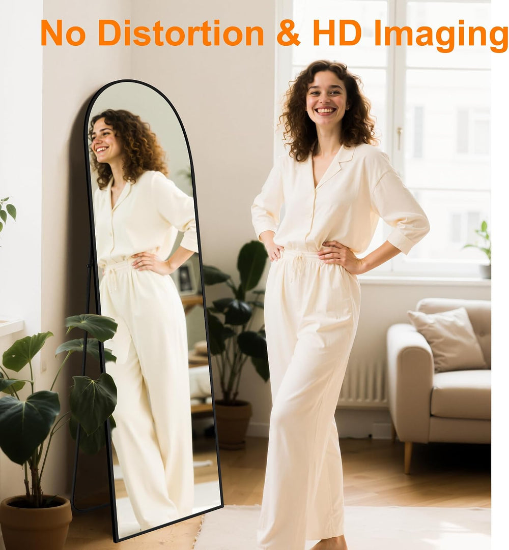 Arched Full Length Mirror, 56"x15" Standing Body Mirror for Wall, B...
