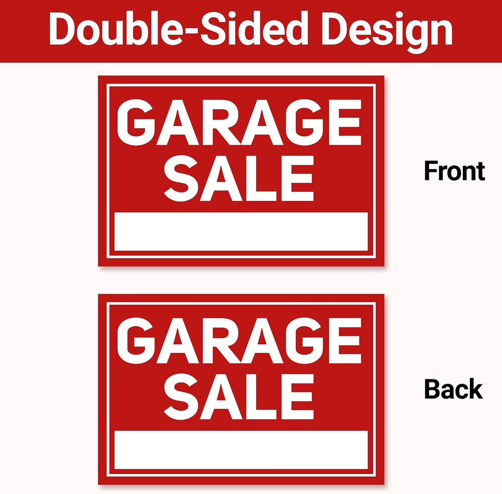6 Pcs Garage Sale Signs with Stakes, Extra-Large Foldable Garage Sale Signs 2...