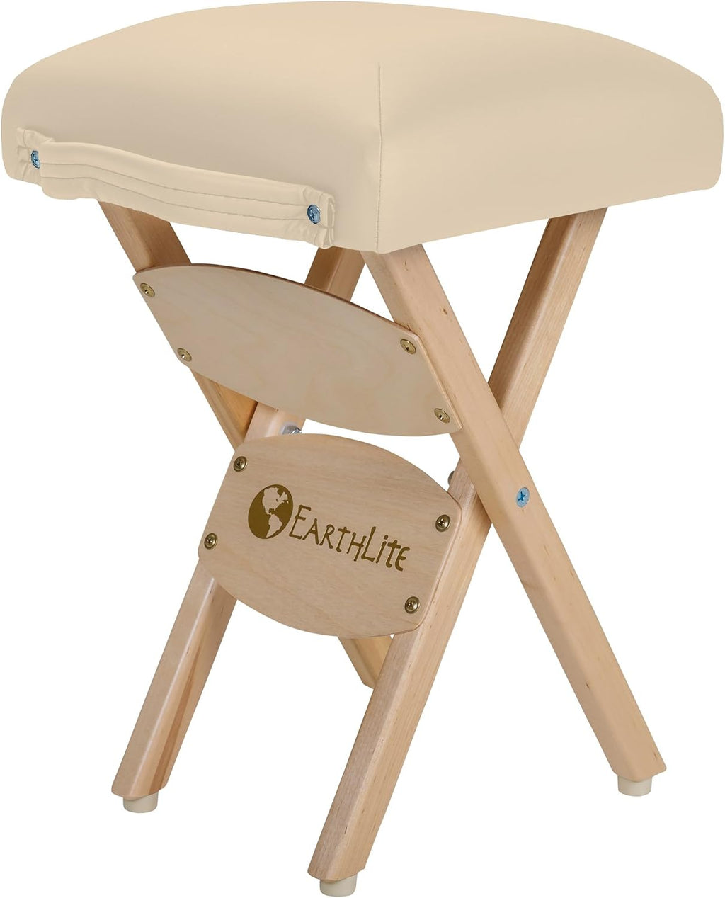 EarthLite Wooden Folding Stool, 19in, Marie's Beige