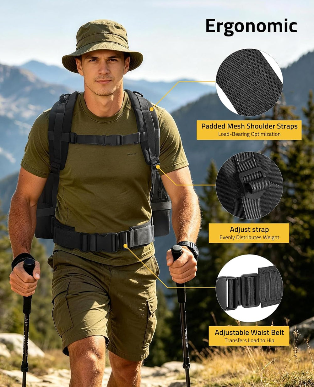 CVLIFE Tactical Backpack, 60L Large Rucksack Backpack for Men