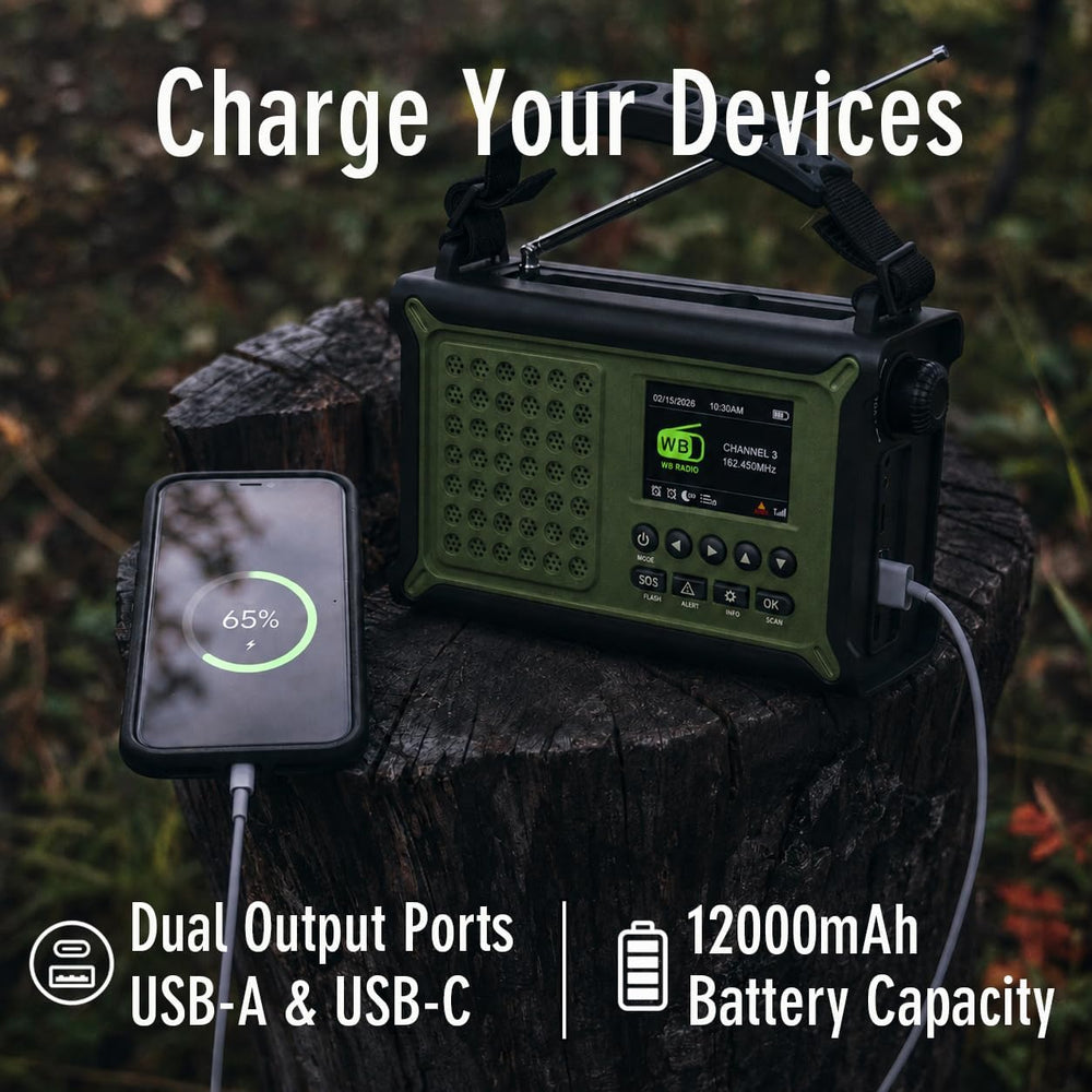 Emergency Weather Radio with Solar Hand Crank, S.A.M.E Localized NOAA Alert