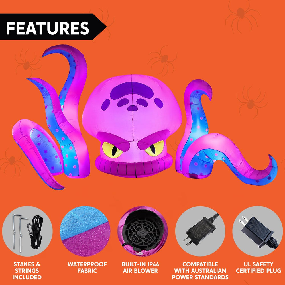JOYIN 10FT Long Halloween Inflatable Octopus Decoration Octopus with Tentacle...