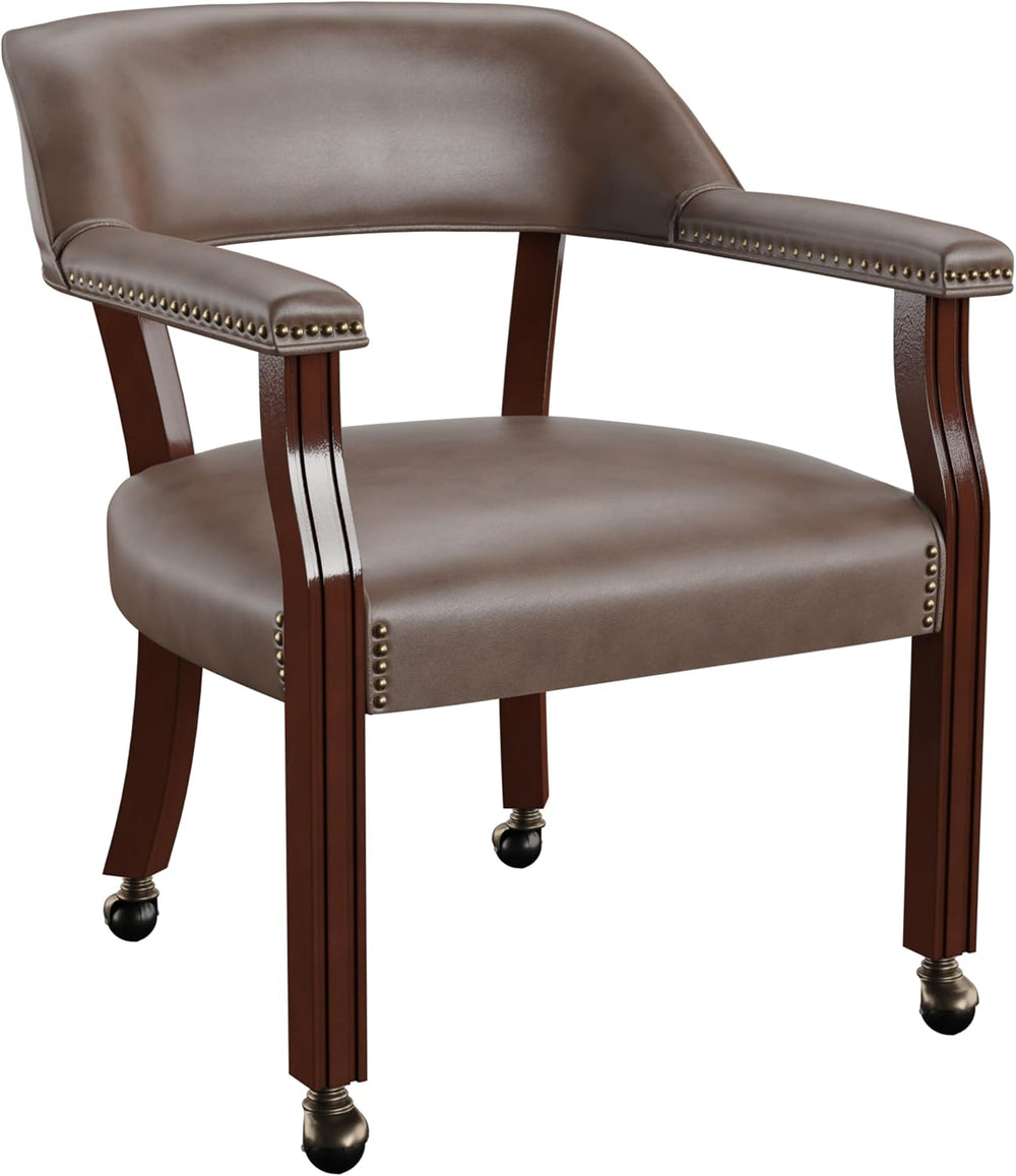 Steve Silver Furniture Tournament Arm Chair w/Casters, Dining Chair with Cast...