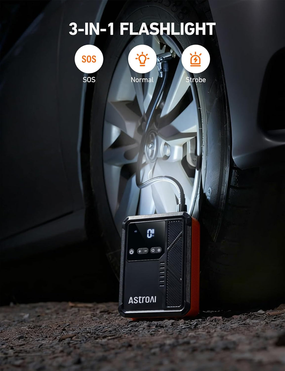 AstroAI 3000A Jump Starter with Air Compressor, 12V Jump Box