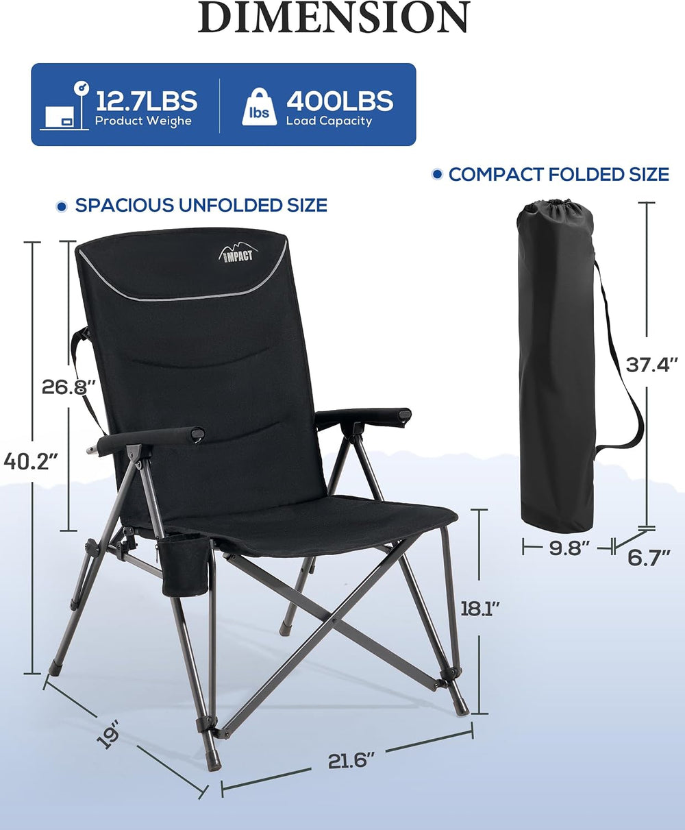 Oversized High Back Folding Camping Chair, 400LBS
