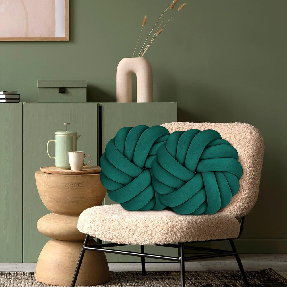 Fumete 2 Pcs 14'' Modern Throw Pillows for Bedroom, Green