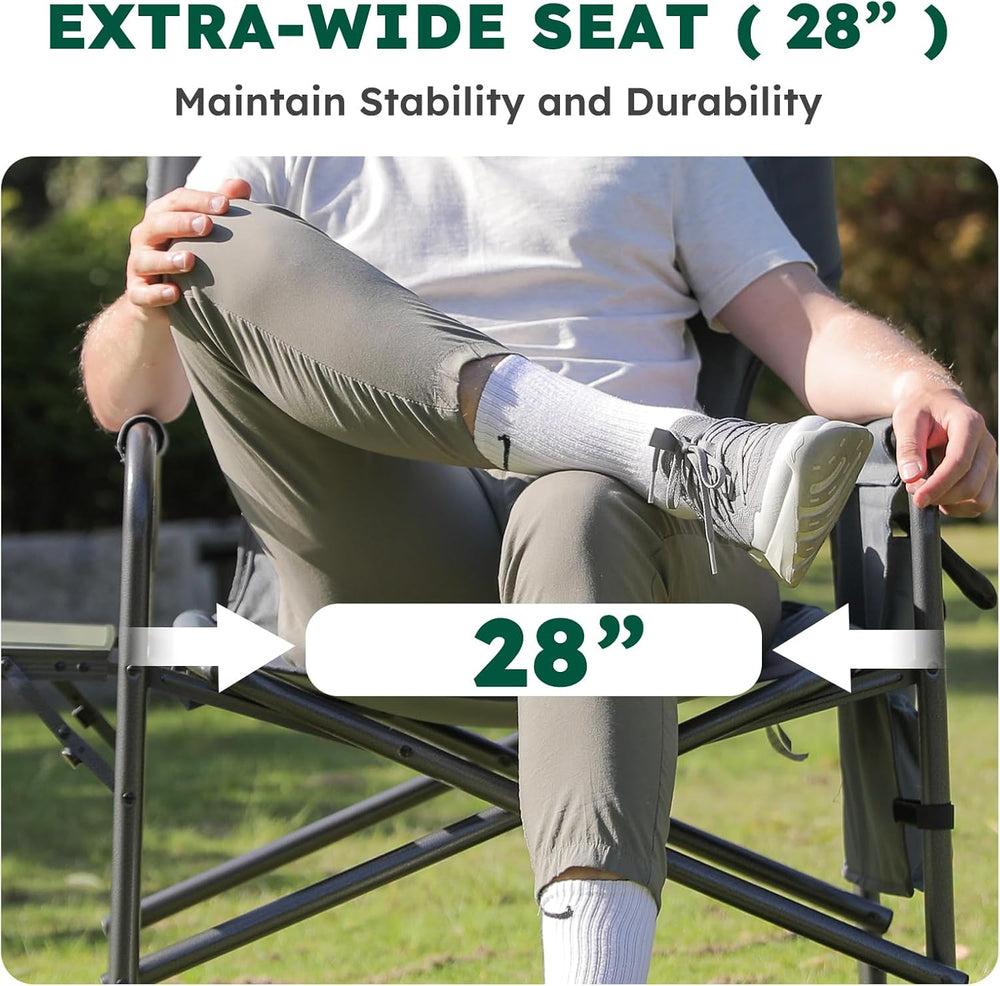 Colegence Oversized Camping Chair, 600-lb Capacity, Heavy-Duty Steel Frame