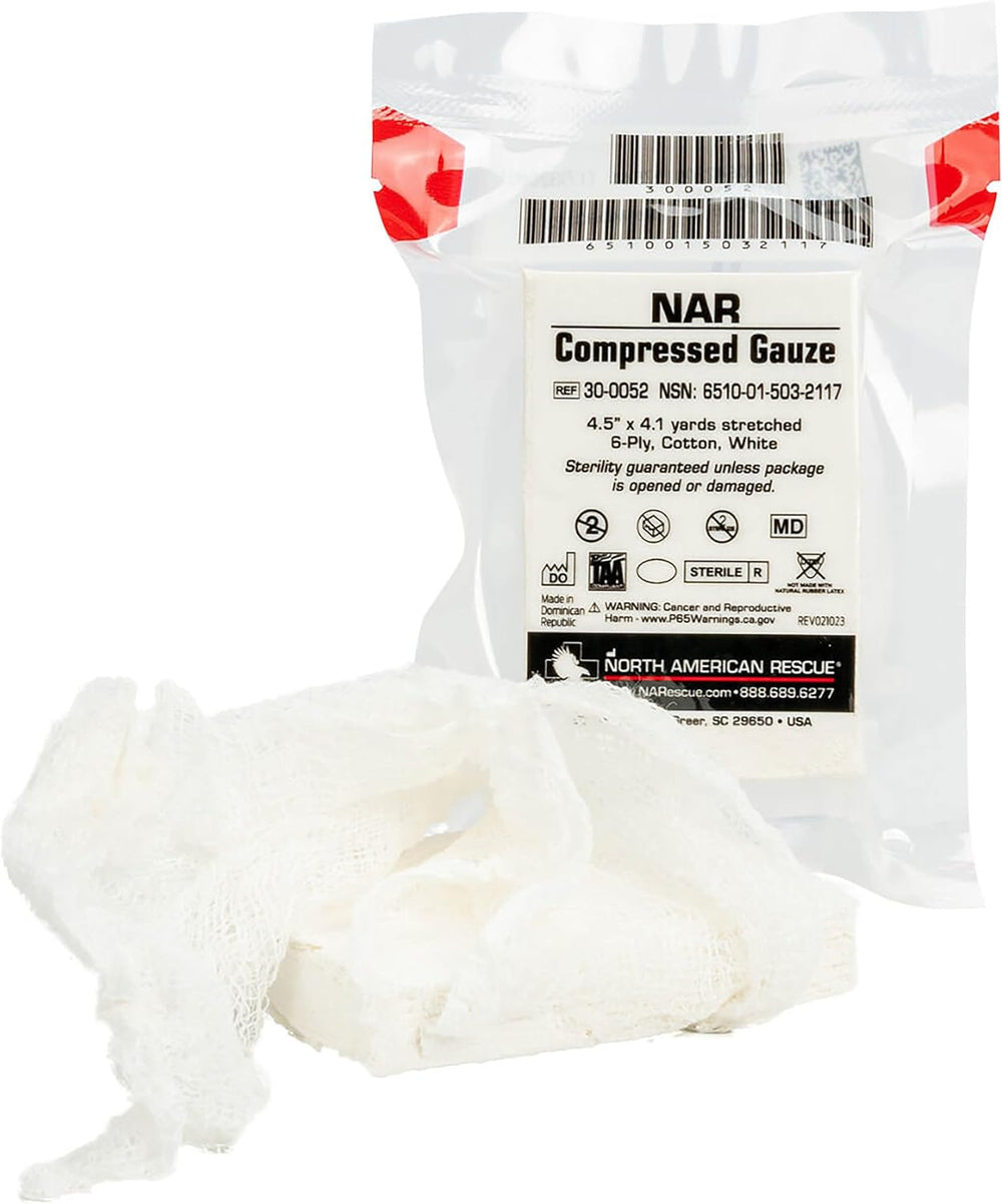 North American Rescue Individual Aid Kit NAR Compact First Aid with Compresse...