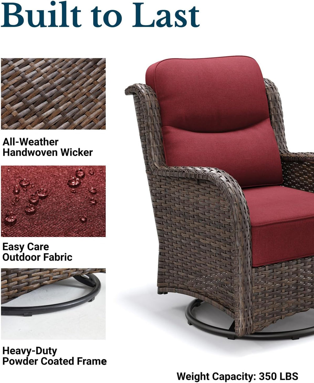 HILLGA Luxury Outdoor Patio Furniture Set with 6-Inch Thick Cushions