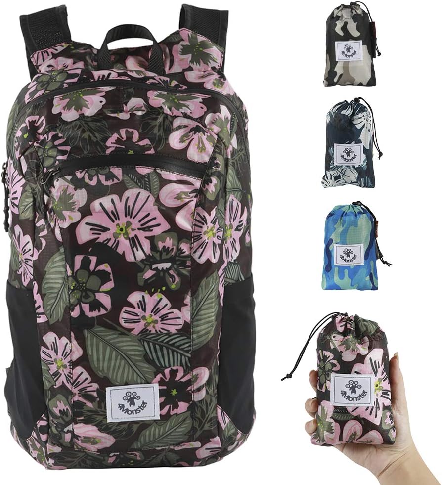 4Monster Hiking Daypack,Water Resistant Lightweight Packable Backpack for Tra...