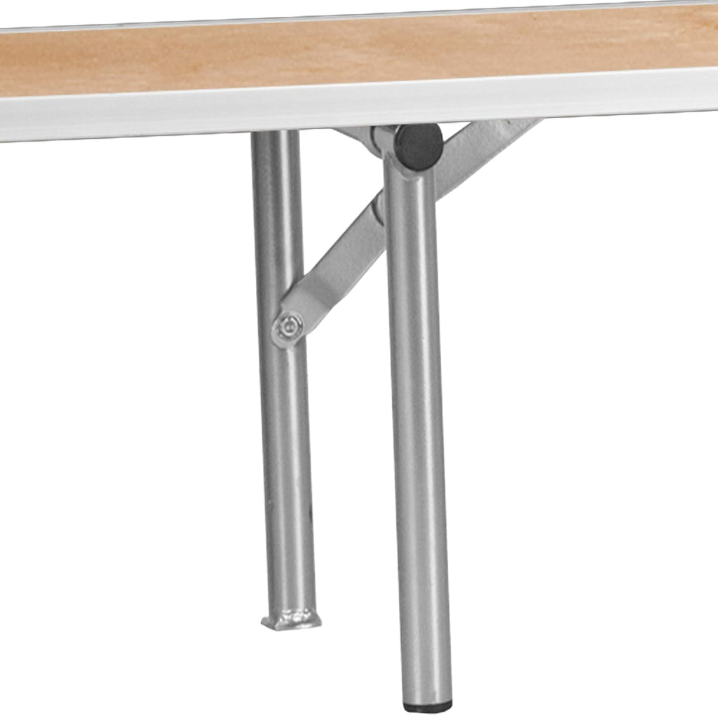 EMMA + OLIVER 72" x 12" x 12" Birchwood Bar Top Riser with Silver Leg
