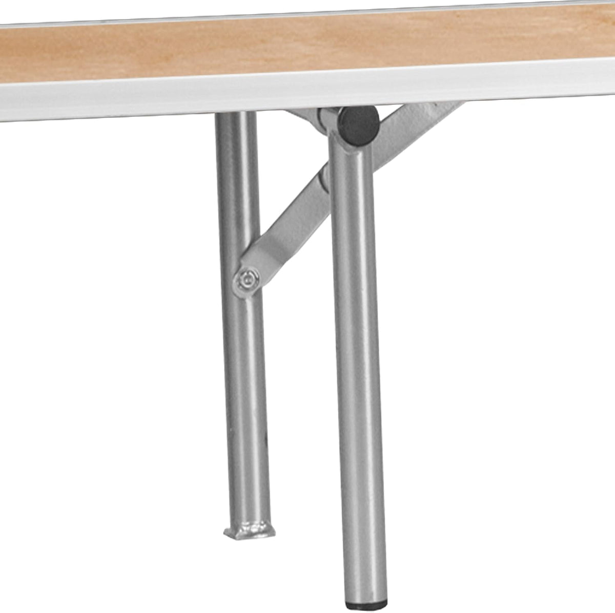 EMMA + OLIVER 72" x 12" x 12" Birchwood Bar Top Riser with Silver Leg
