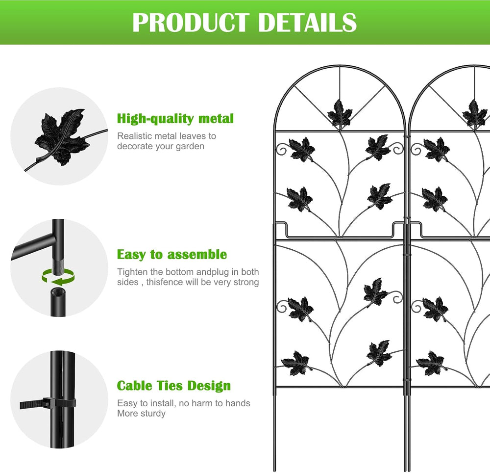 15 Pack Decorative Garden Fence Panels No Dig Fencing, Total 38in (H) x 16ft ...