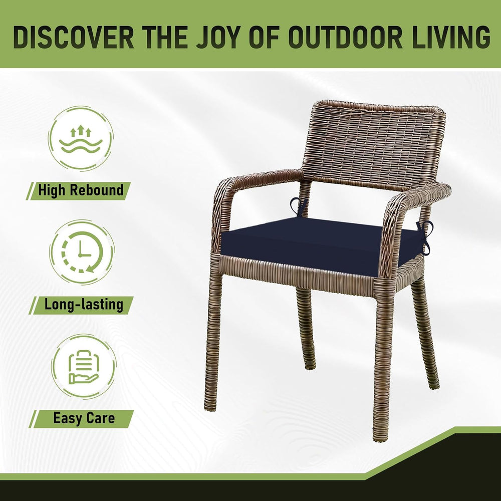 Basic Beyond Outdoor Chair Cushions Set of 4, Square Corner Outdoor Cushions ...