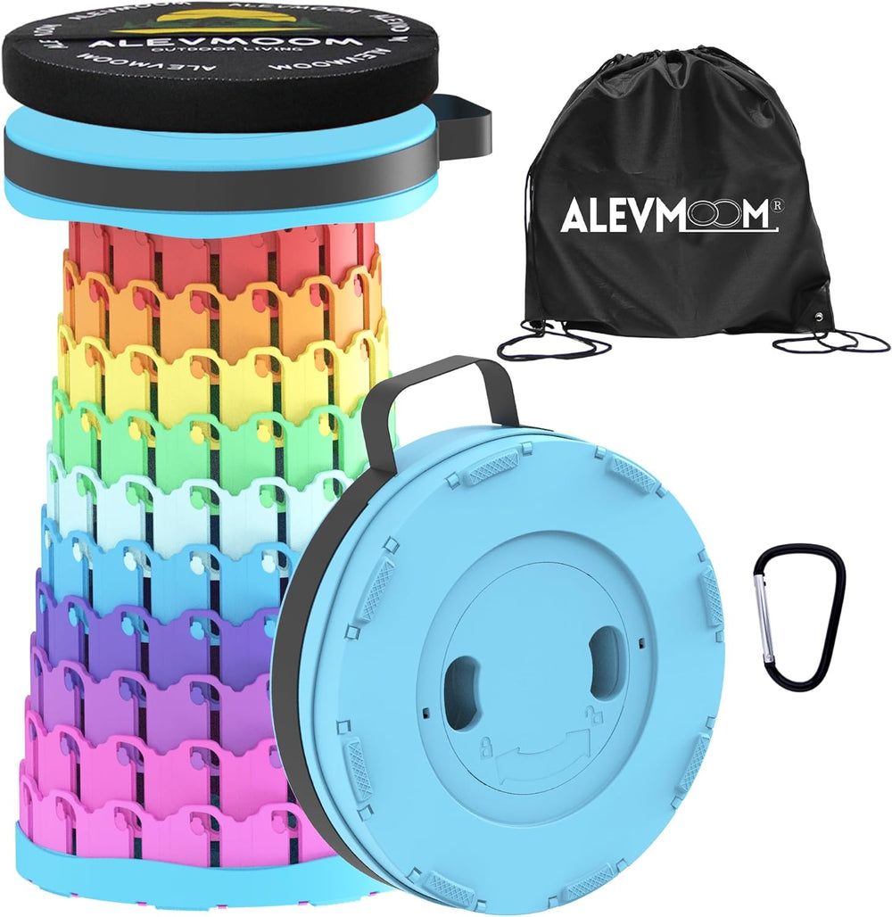 ALEVMOOM Upgraded Collapsible Stool with Cushion & Bag, 18" H Portab...