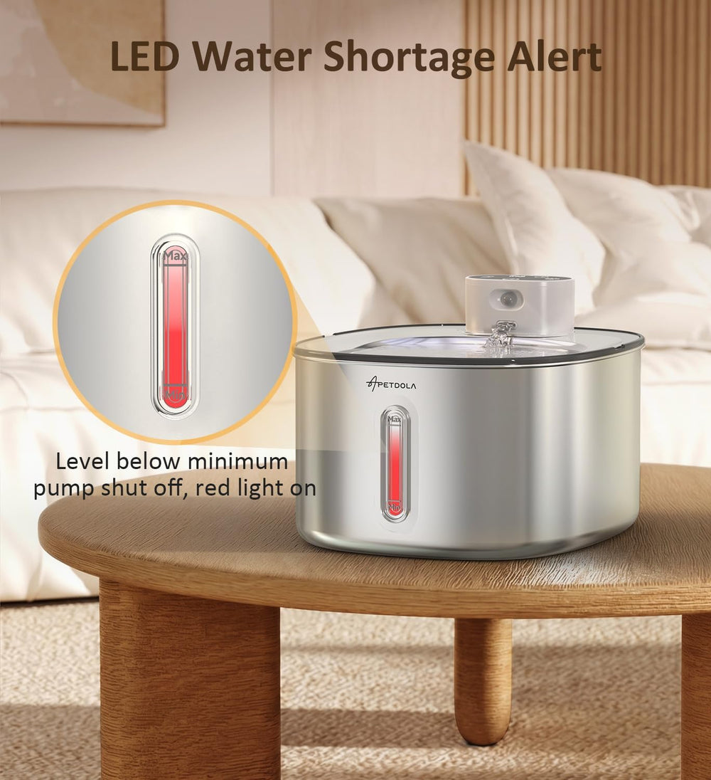 Cat Water Fountain Stainless Steel, 152fl-oz/4.5L Wireless Cat Fountain,5000m...