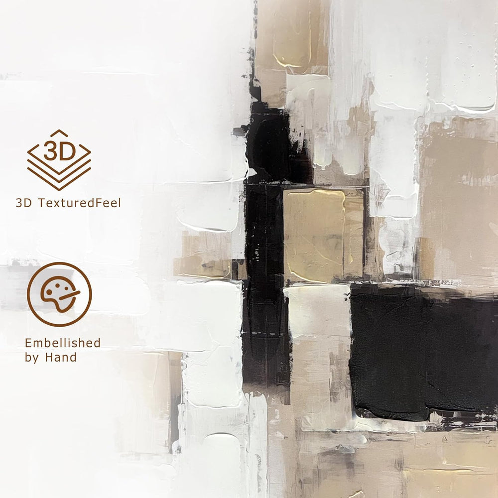 Zessonic Neutral Abstract Wall Art, Modern Textured Wall Decor, 24"x36&q...