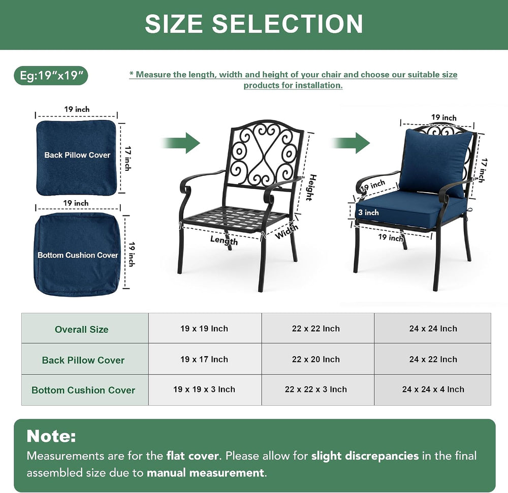 Summsun Outdoor Chair Cushions, Faux Linen Backrest and Deep Seat Cushion Set...