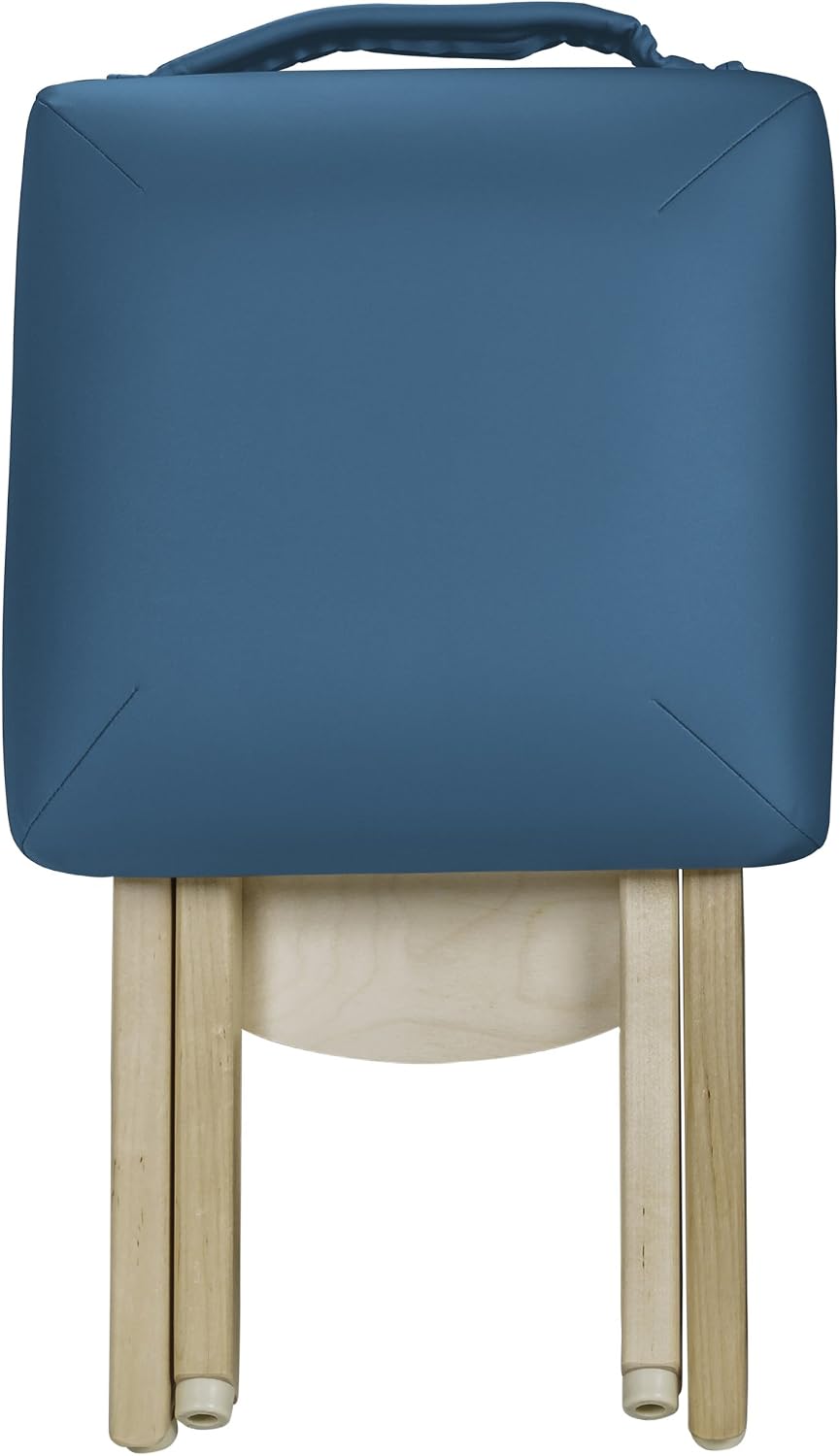 EarthLite Wooden Folding Stool, 19in, Mystic Blue