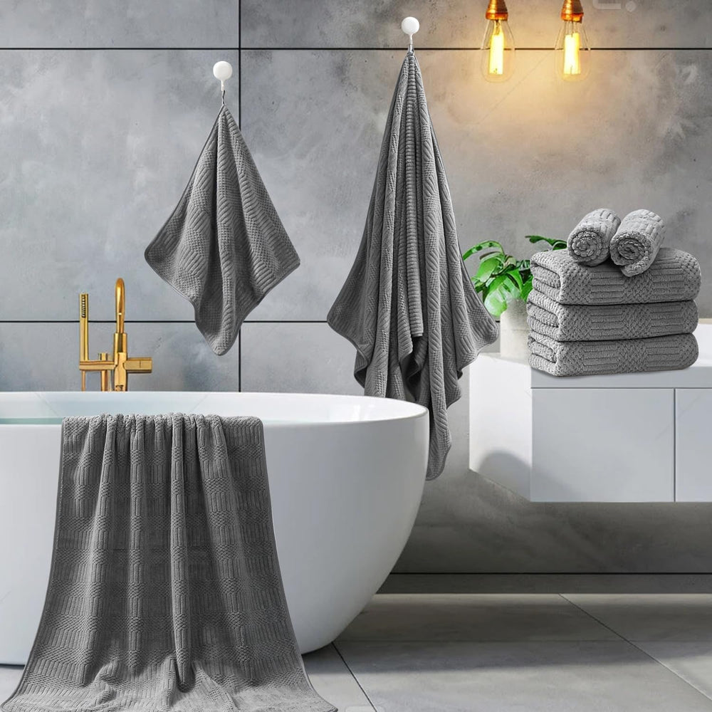 8 Piece Bath Towel Set-2 Oversized Bath Sheets(35"x70"),2 Hand Towe...