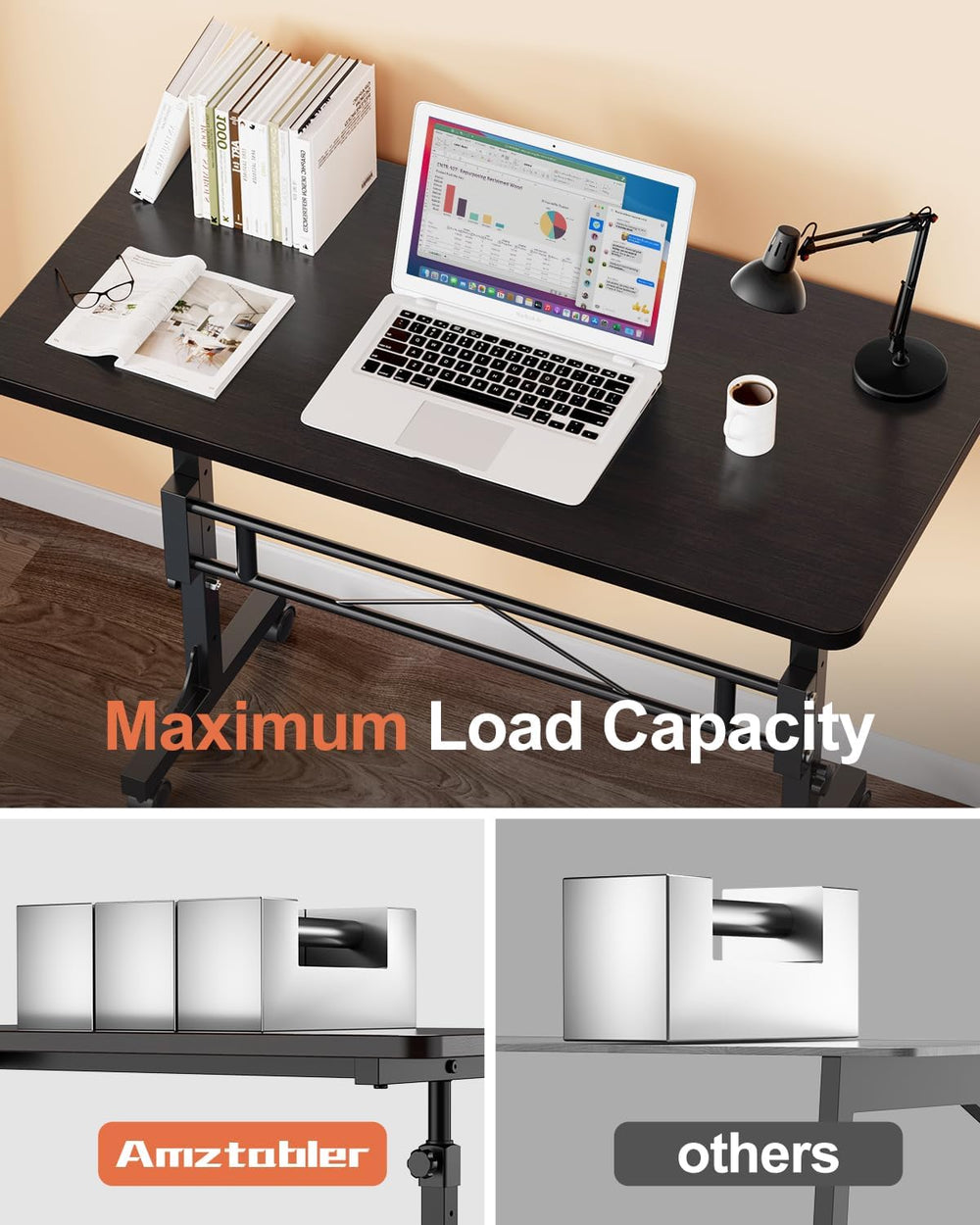 Small Standing Desk Adjustable Height,Mobile Stand Up Desk with Wheels