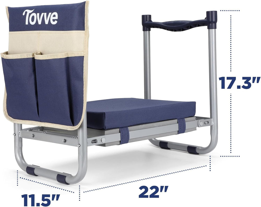 Tovve Foldable Garden Kneeler and Seat, Heavy Duty Garden Stool with 10"...