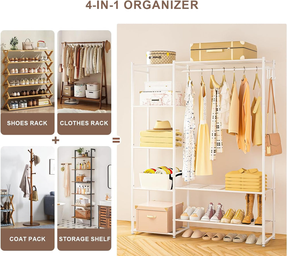Neprock Clothing Racks for Hanging Clothes with Shelves, Portable Closet Syst...