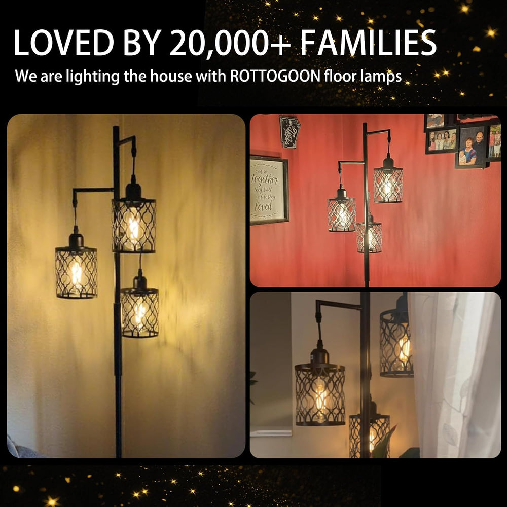 68" Farmhouse Floor lamp, Dimmable Industrial Floor Lamps for Living Roo...