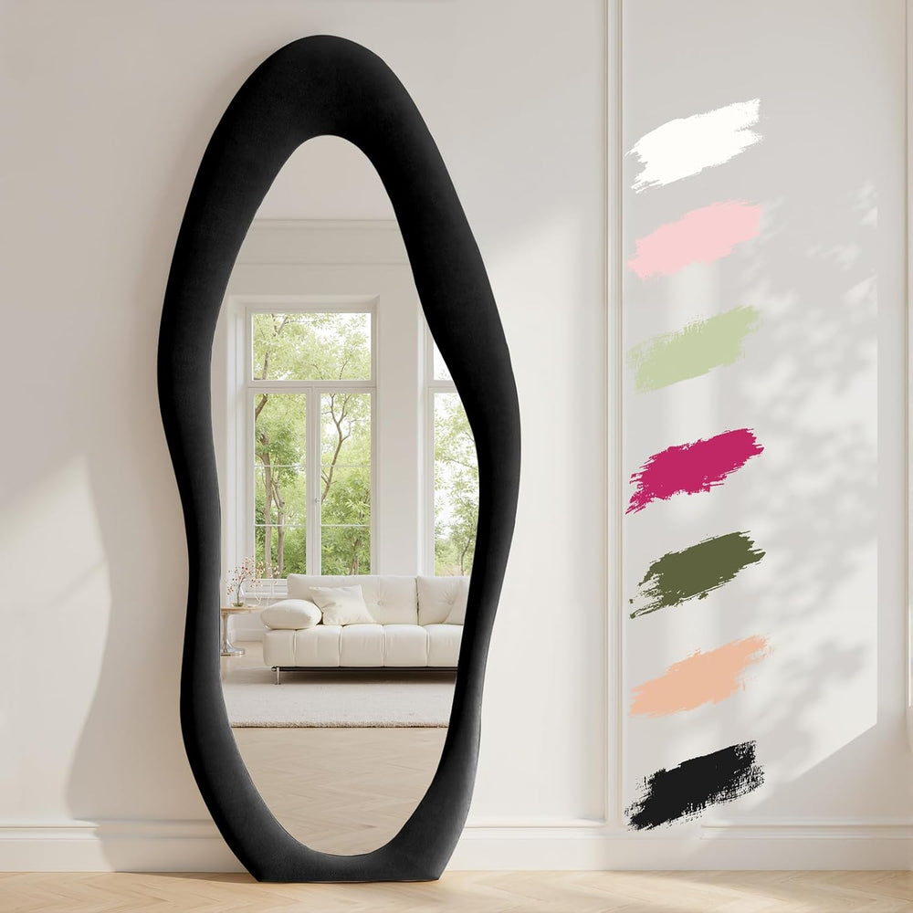 Anpark Full Length Mirror, 71"x 30" Wall Mirror, Flannel Wrapped Wo...